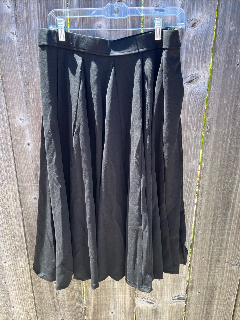 OGL Black A-Line Pleated Midi Skirt